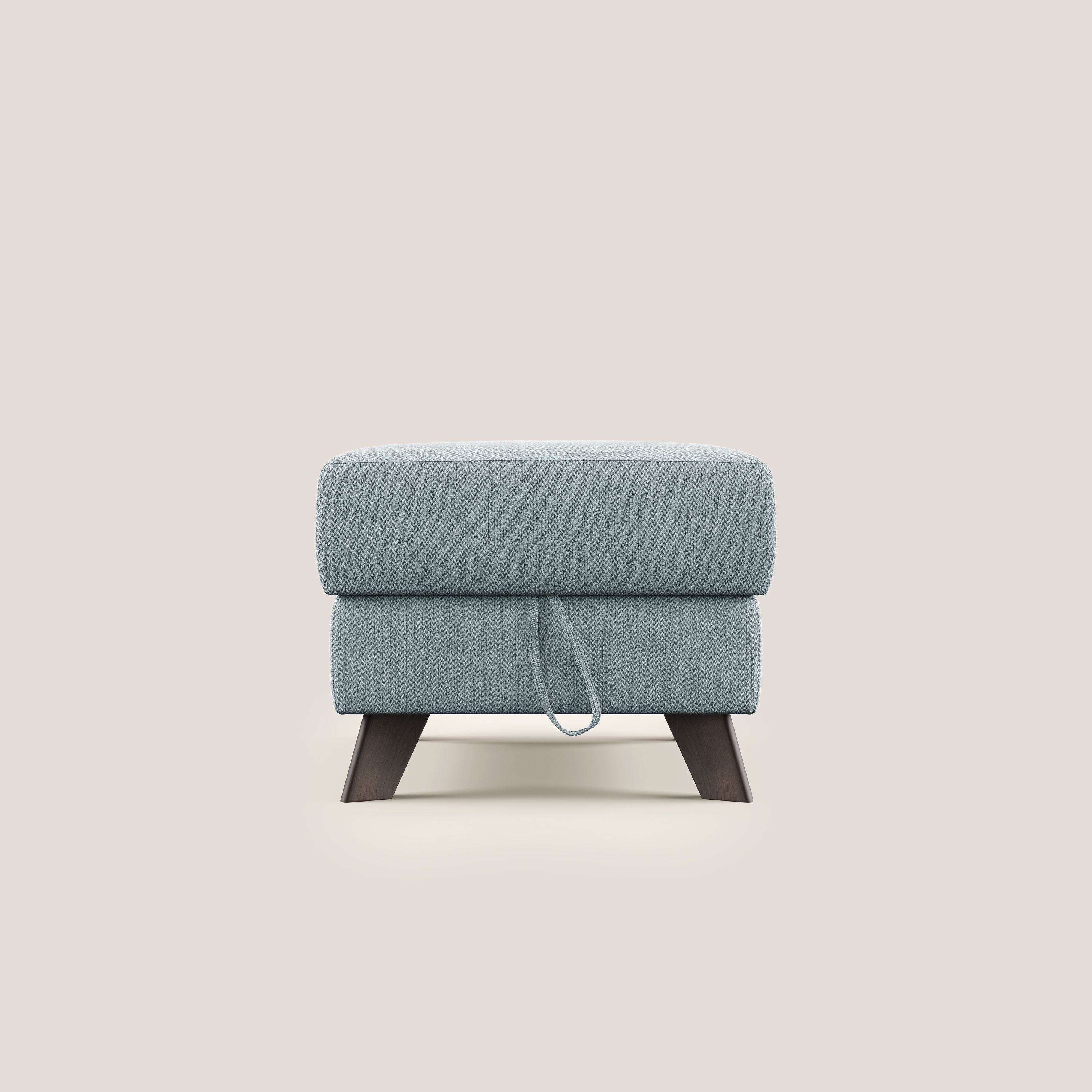 Moon Pouf contenitore e piedini alti in tessuto smacchiabile con acqua T05 carta da zucchero - divitt.sbs