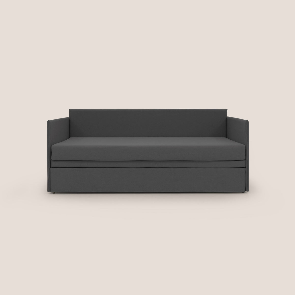 Brenta Divano duplex con doppio letto in tessuto simil cotone impermeabile T13 antracite - divitt.sbs