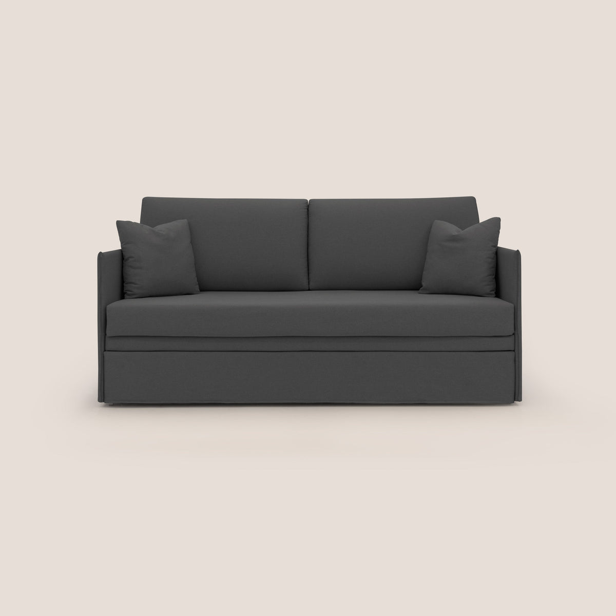 Tortona Divano duplex con doppio letto in tessuto simil cotone impermeabile T13 antracite - divitt.sbs