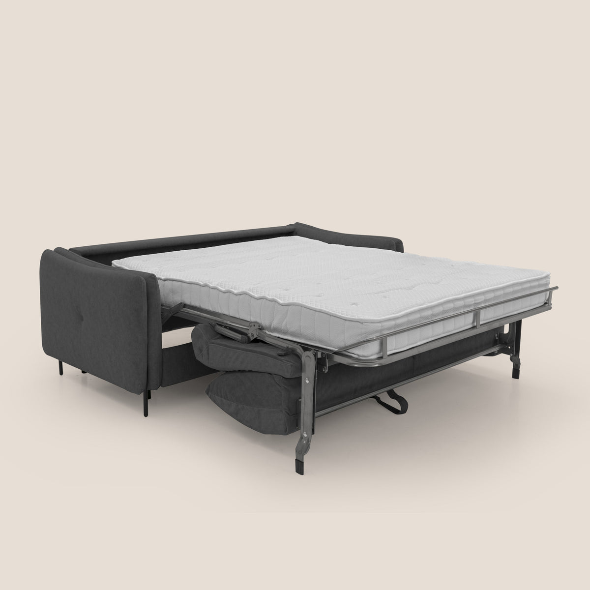 Gregory Divano letto con materasso h18 cm in microfibra effetto velluto impermeabile T09 antracite - divitt.sbs