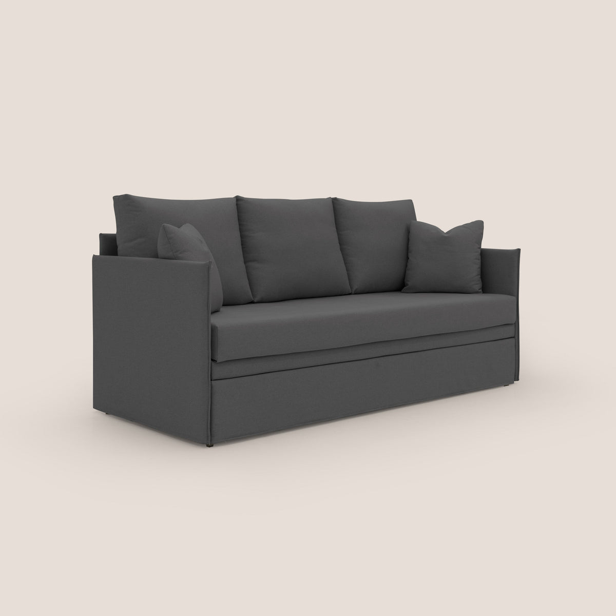 Brera Divano duplex con doppio letto in tessuto simil cotone impermeabile T13 antracite - divitt.sbs