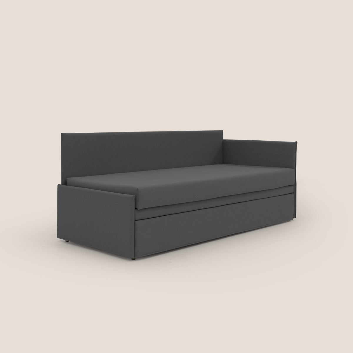 Durini Divano duplex con doppio letto in tessuto simil cotone impermeabile T13 antracite - divitt.sbs
