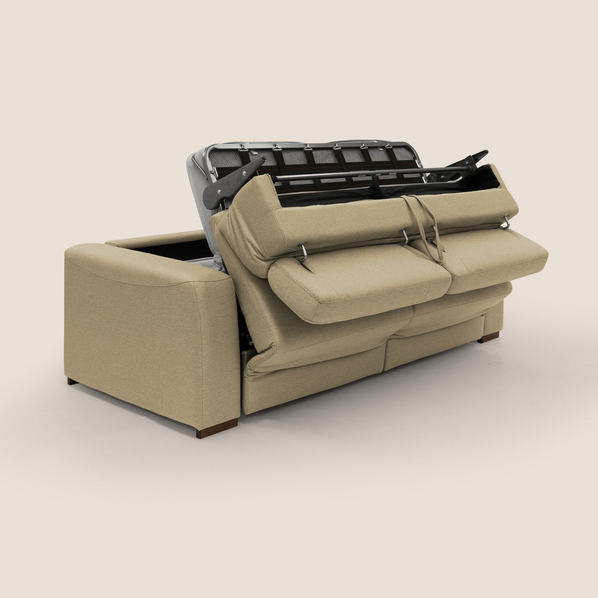 Poseidon divano letto + relax elettrico in tessuto smacchiabile impermeabile T05 cammello - divitt.sbs