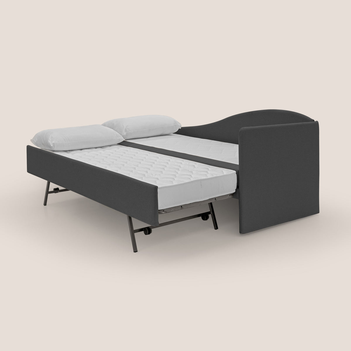 Nolo Divano duplex con doppio letto in tessuto simil cotone impermeabile T13 antracite - divitt.sbs