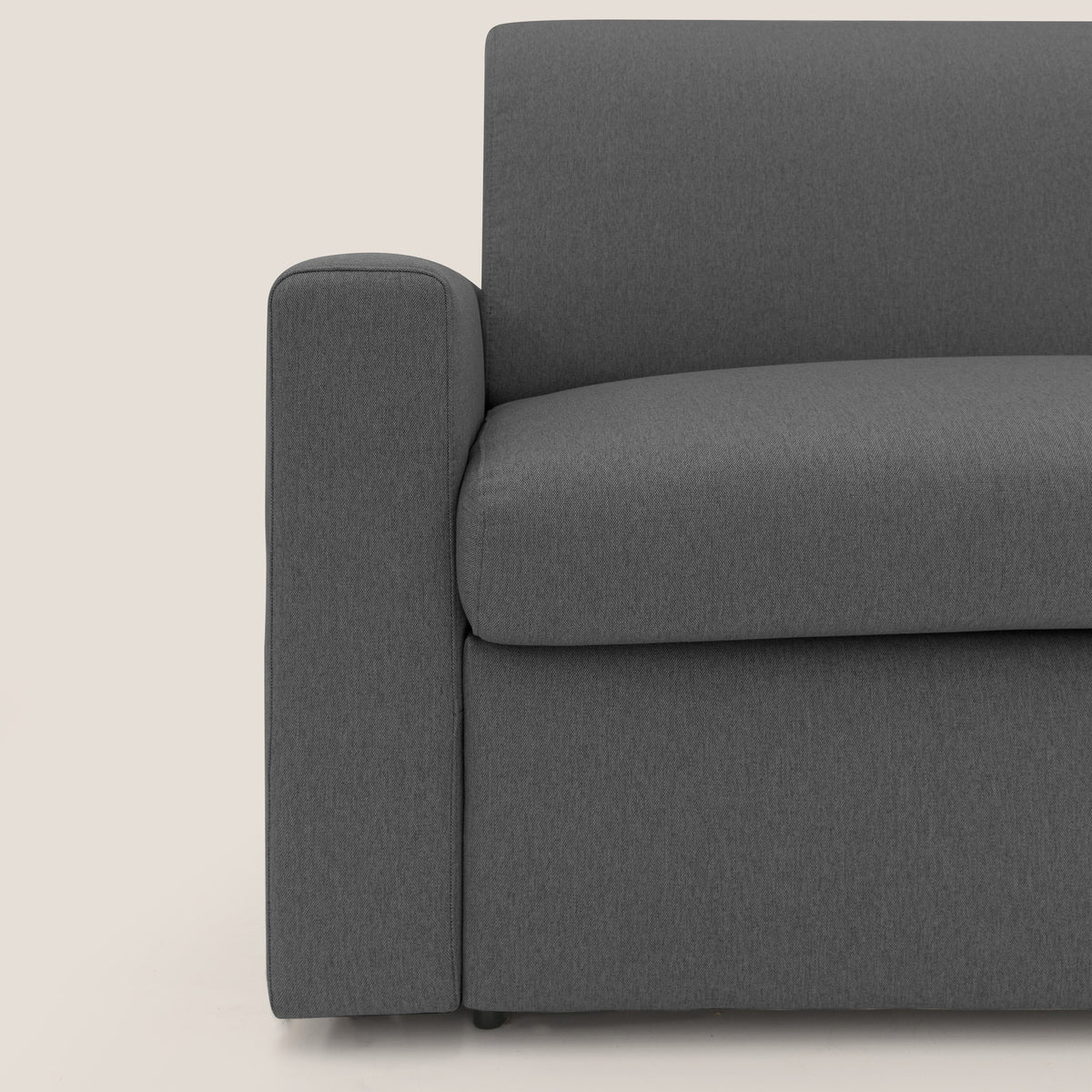 Kansas Divano letto matrimoniale alto 20 cm in tessuto impermeabile misto cotone T13 antracite - divitt.sbs