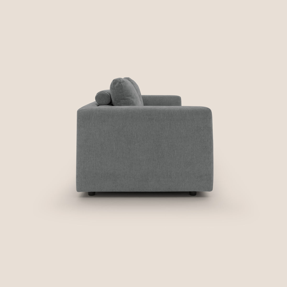 Freia Divano letto minimal materasso h15 cm con morbidi schienali in tessuto impermeabile T14 grigio - divitt.sbs