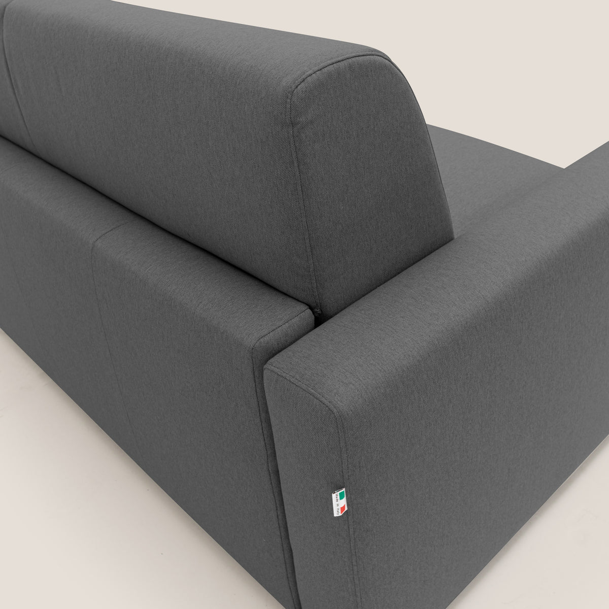 Kansas Divano letto matrimoniale alto 20 cm in tessuto impermeabile misto cotone T13 antracite - divitt.sbs