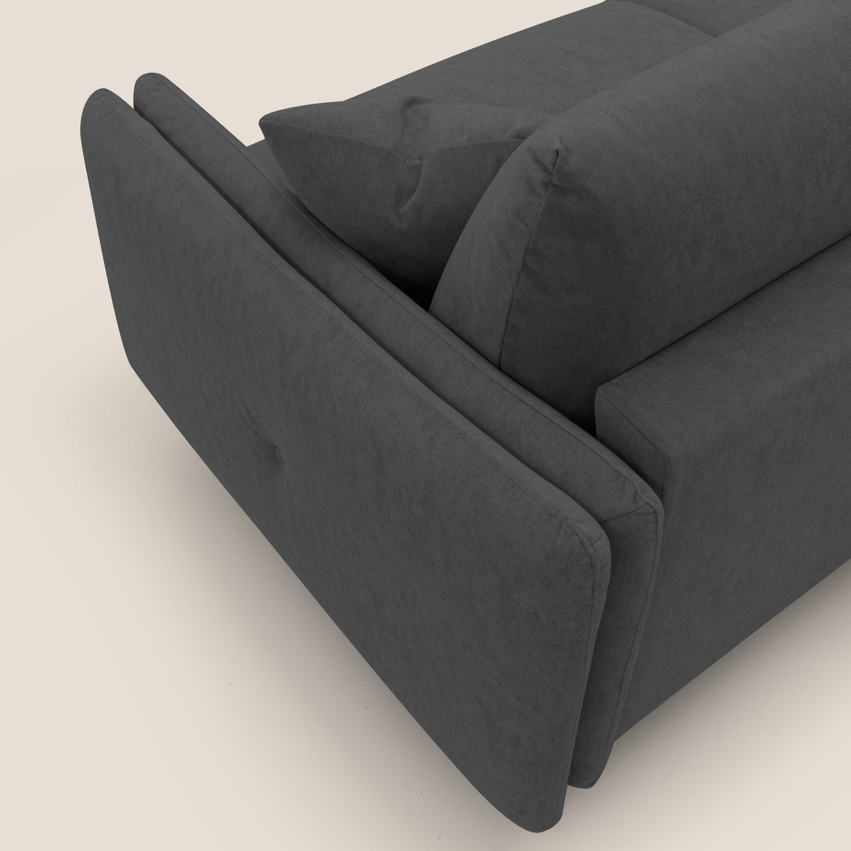 Gregory Divano letto con materasso h18 cm in microfibra effetto velluto impermeabile T09 antracite - divitt.sbs