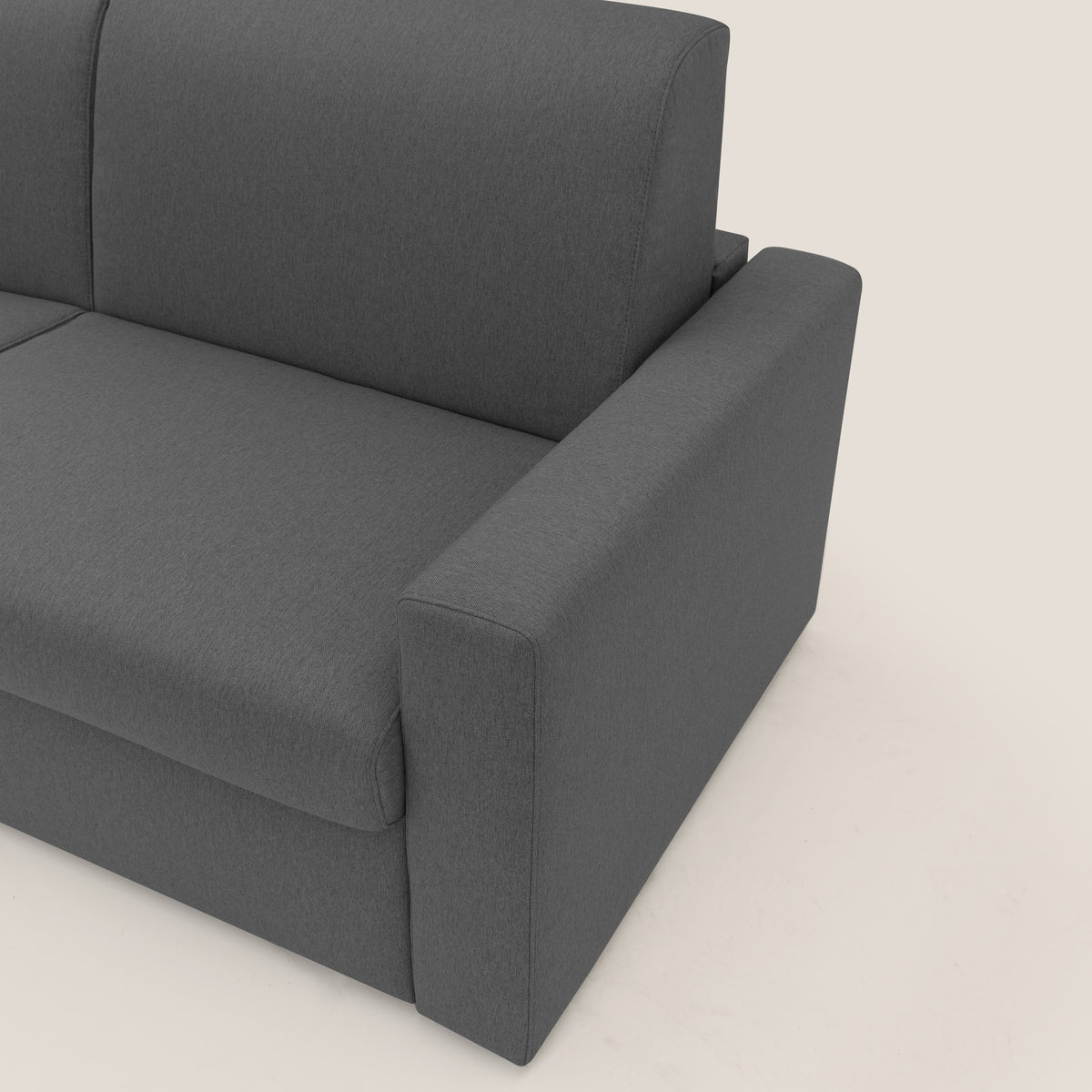 Kansas Divano letto matrimoniale alto 20 cm in tessuto impermeabile misto cotone T13 antracite - divitt.sbs