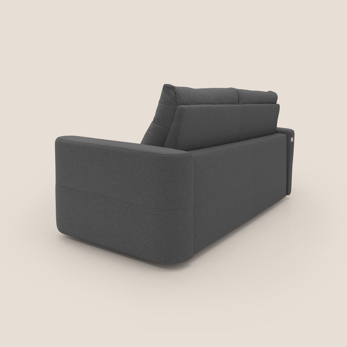 Cupido Divano letto materasso H18 cm e schienale alto in tessuto impermeabile simil cotone T13 antracite - divitt.sbs