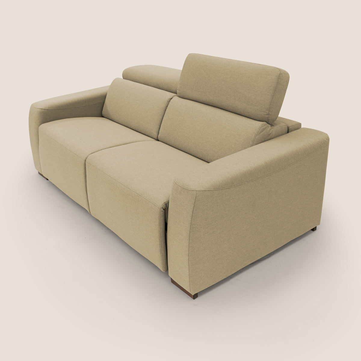 Poseidon divano letto + relax elettrico in tessuto smacchiabile impermeabile T05 cammello - divitt.sbs