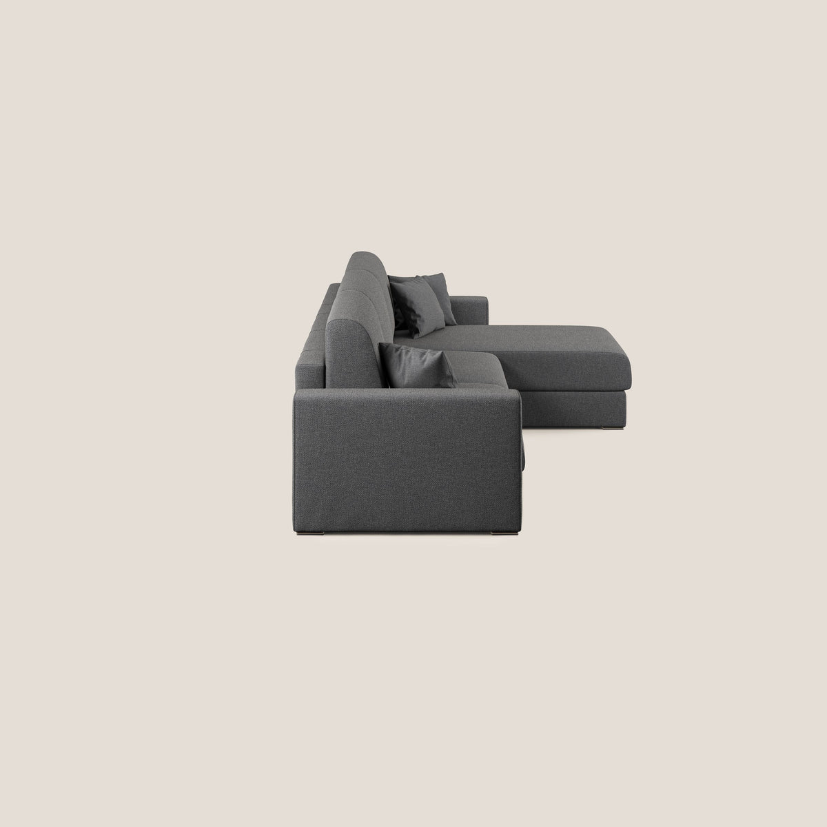 Best Divano letto angolare con penisola in tessuto smacchiabile QuickClean T08 antracite - divitt.sbs