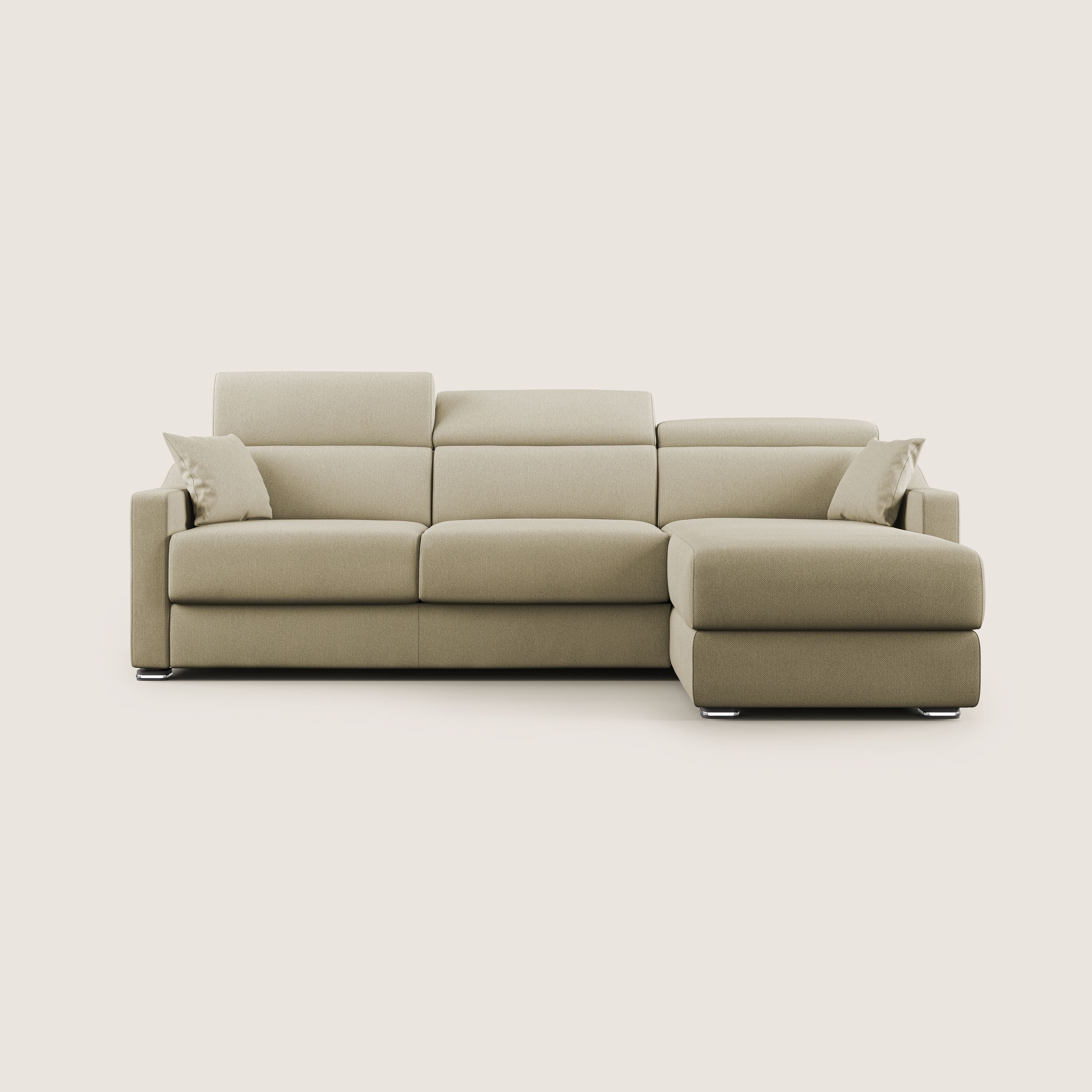 Amber divano letto angolare in tessuto smacchiabile T05 cammello - divitt.sbs