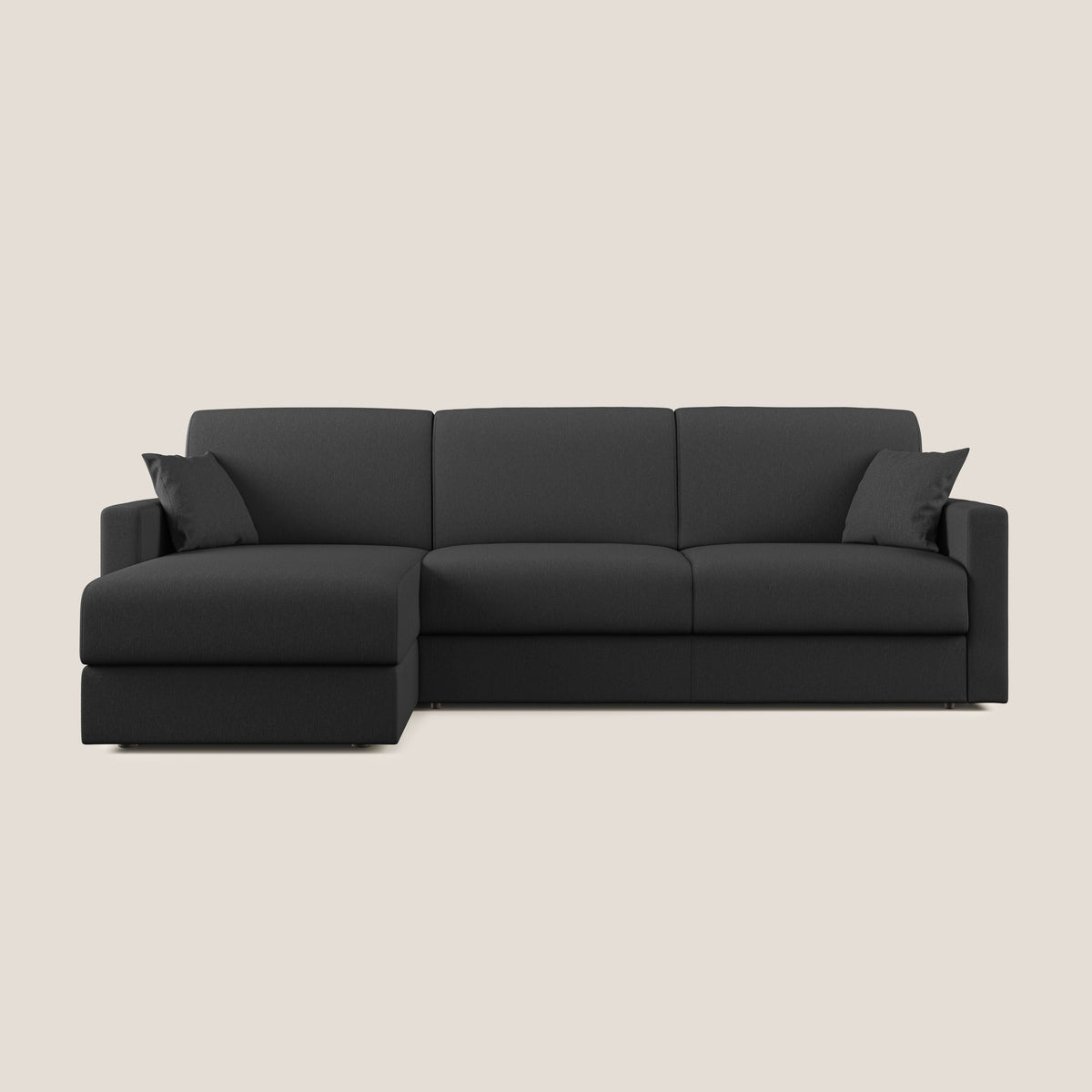 Chris Divano letto angolare 5 posti in tessuto impermeabile T13 antracite - divitt.sbs