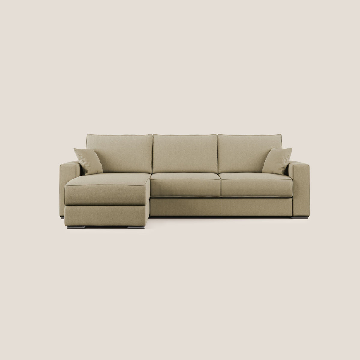 Dream Divano letto angolare in tessuto smacchiabile T05 cammello - divitt.sbs
