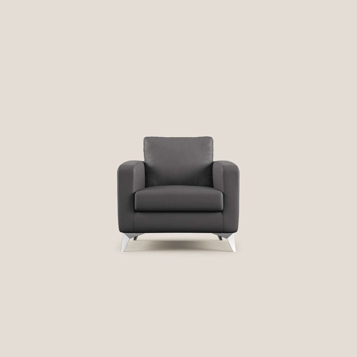 Orione Poltroncina in ecopelle moderna e impermeabile T04 antracite - divitt.sbs