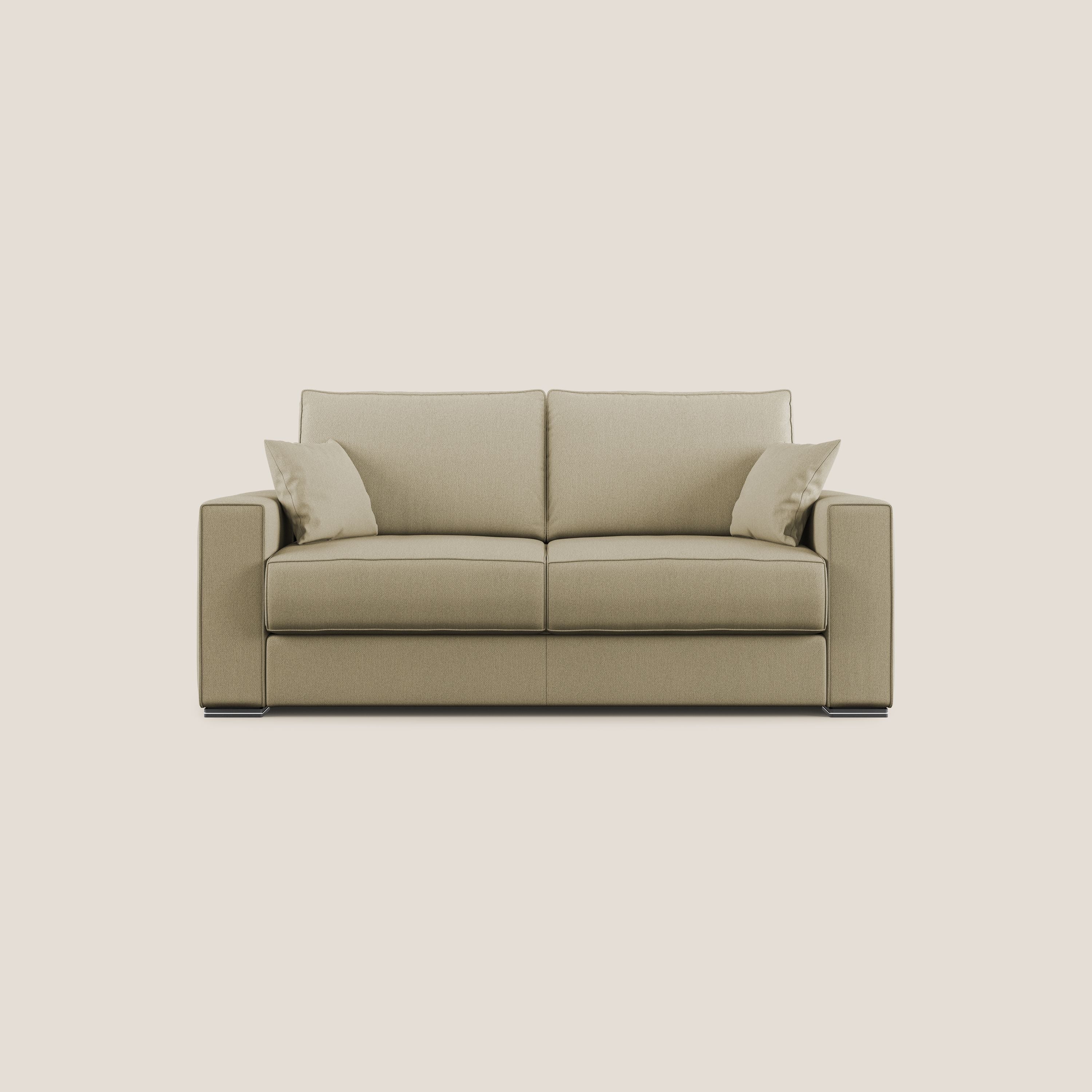 Dream Divano letto moderno dai morbidi cuscini in tessuto smacchiabile T05 cammello - divitt.sbs