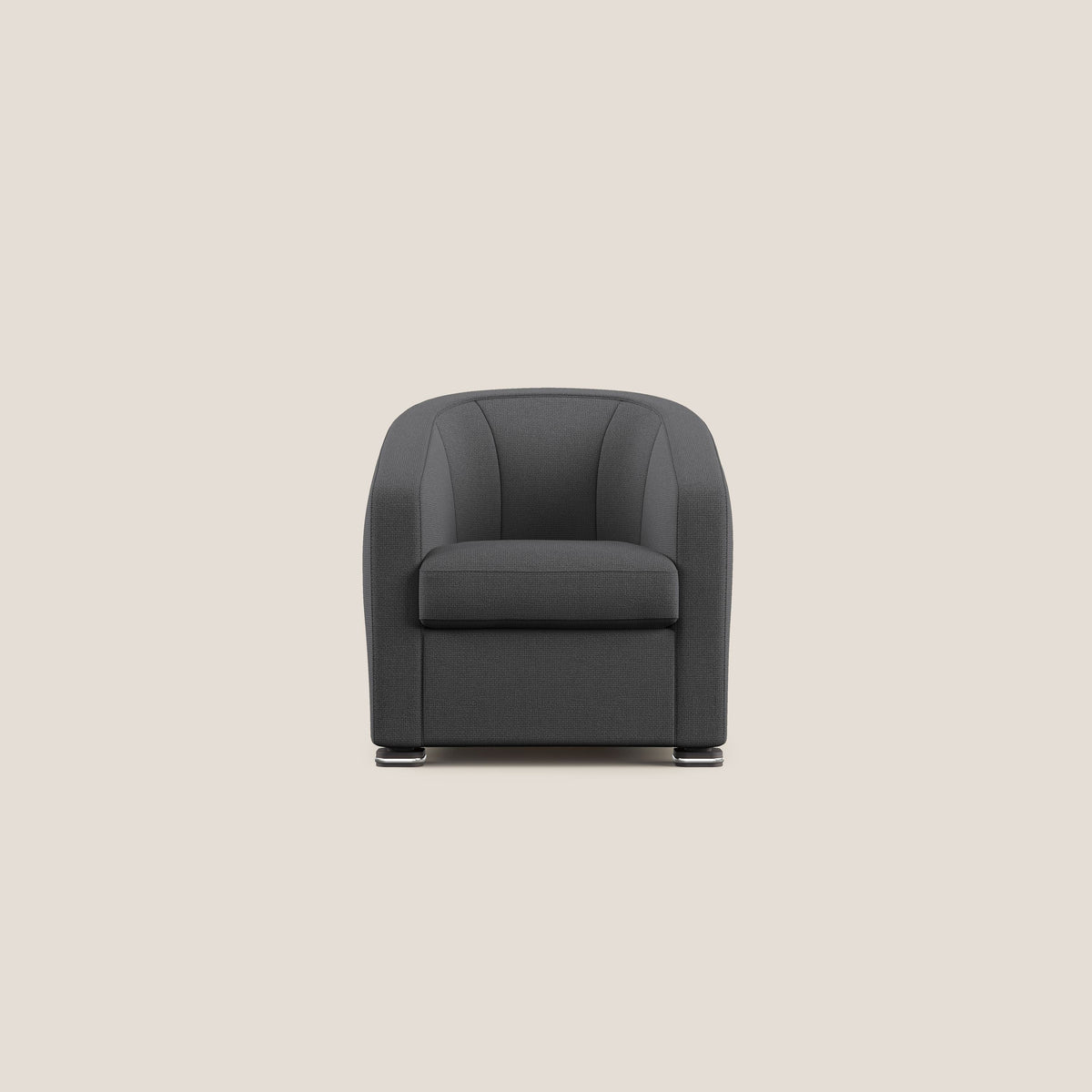 Cloe Poltroncina in tessuto smacchiabile con acqua QuickClean T08 antracite - divitt.sbs