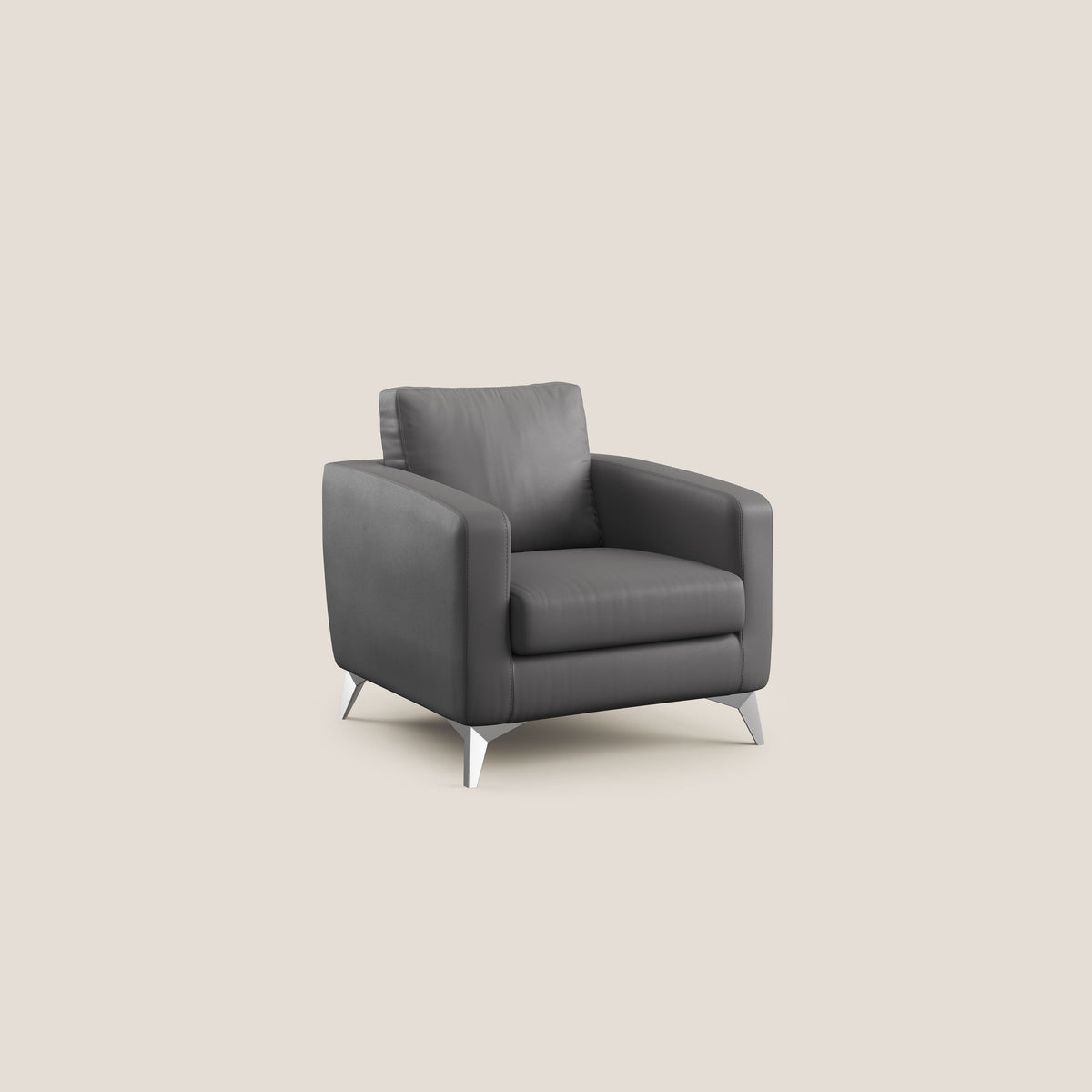 Orione Poltroncina in ecopelle moderna e impermeabile T04 antracite - divitt.sbs