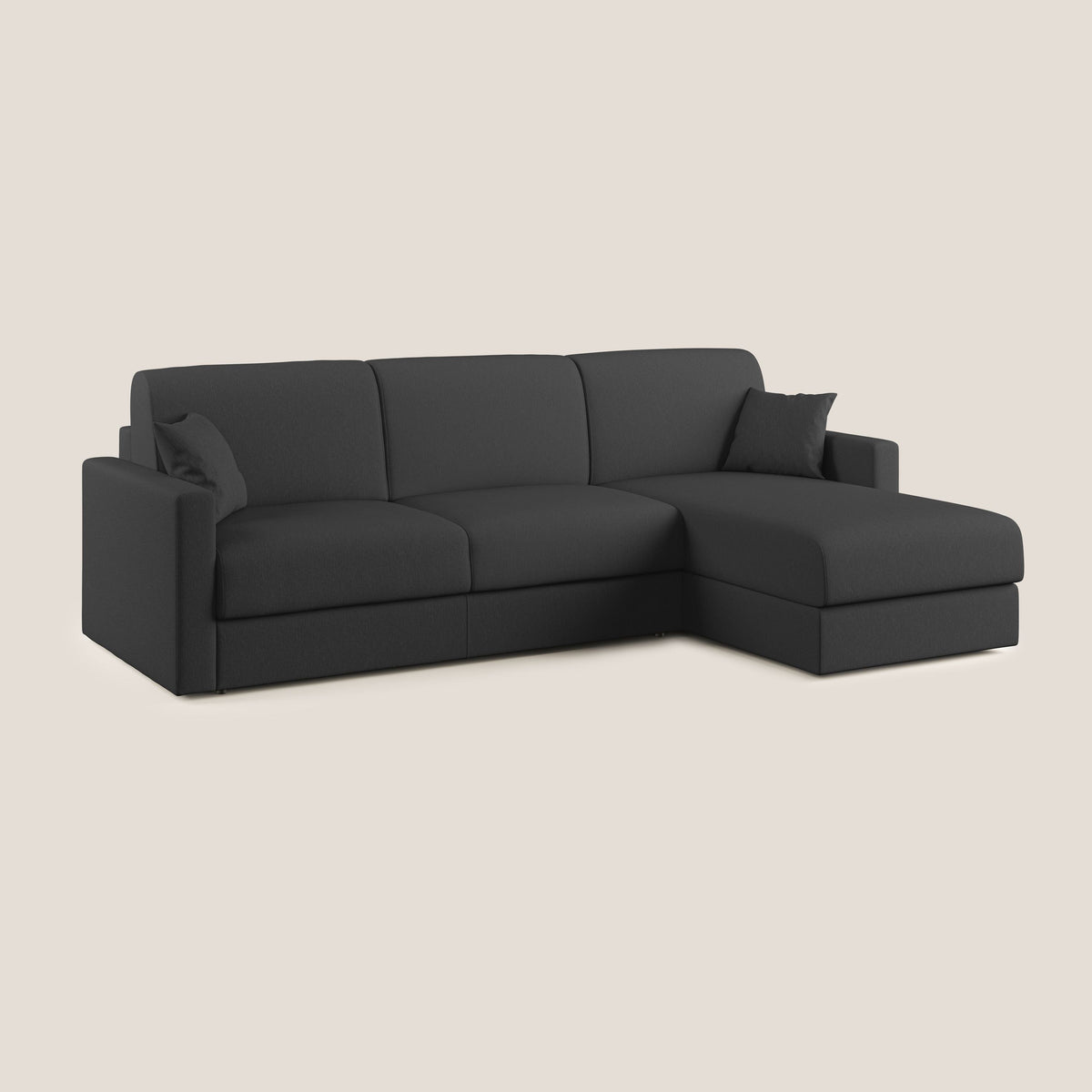 Chris Divano letto angolare 5 posti in tessuto impermeabile T13 antracite - divitt.sbs