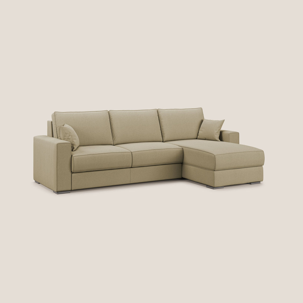 Dream Divano letto angolare in tessuto smacchiabile T05 cammello - divitt.sbs