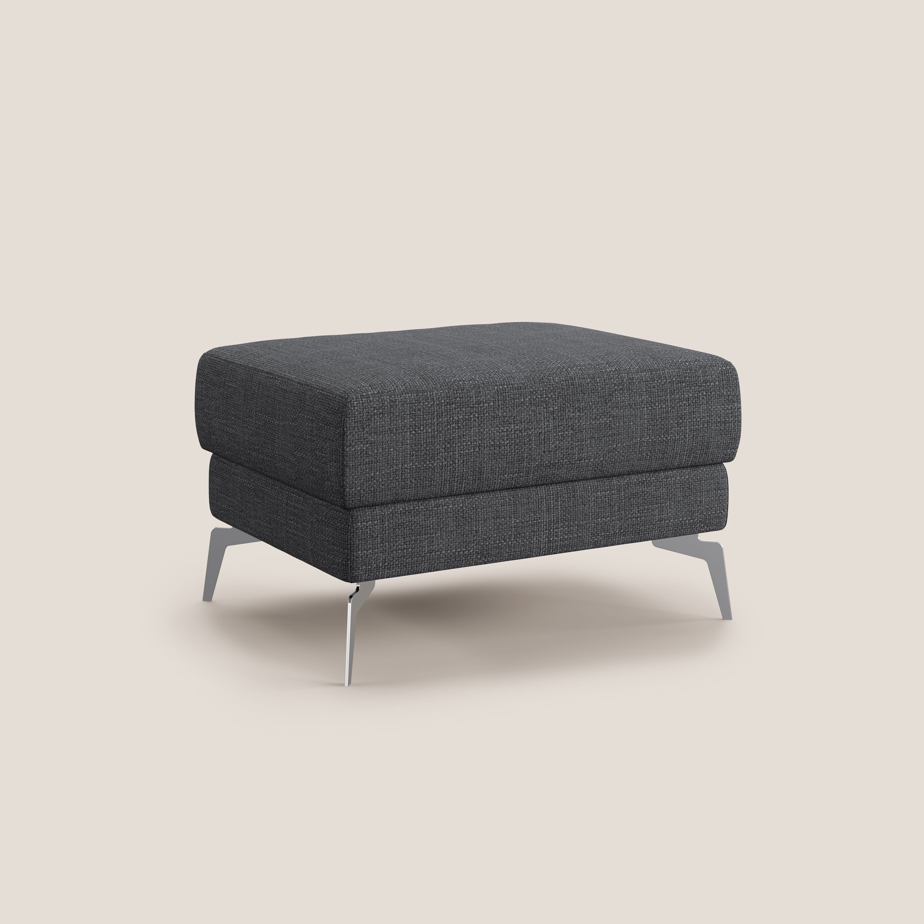 Star Pouf con piedini alti in tessuto impermeabile morbido intreccio T06 antracite - divitt.sbs