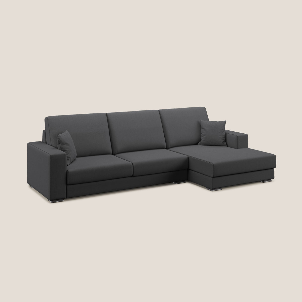 Marte divano angolare in tessuto smacchiabile impermeabile T08 antracite - divitt.sbs