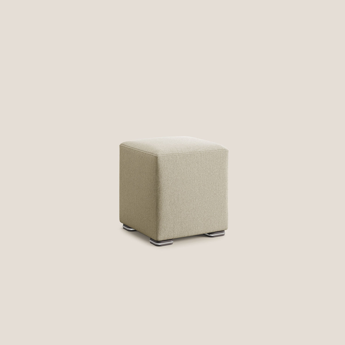 Cube pouf in tessuto morbido smacchiabile T05 cammello - divitt.sbs