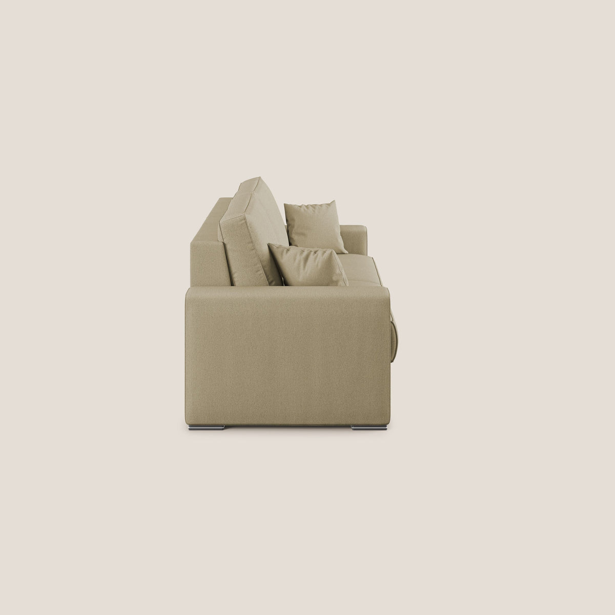 Dream Divano letto moderno dai morbidi cuscini in tessuto smacchiabile T05 cammello - divitt.sbs