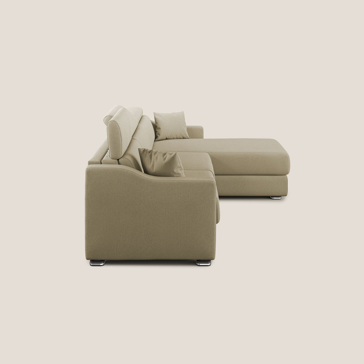 Amber divano letto angolare in tessuto smacchiabile T05 cammello - divitt.sbs