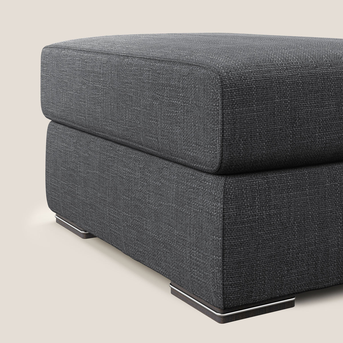 Sun pouf apribile contenitore in tessuto impermeabile morbido intreccio T06 antracite - divitt.sbs