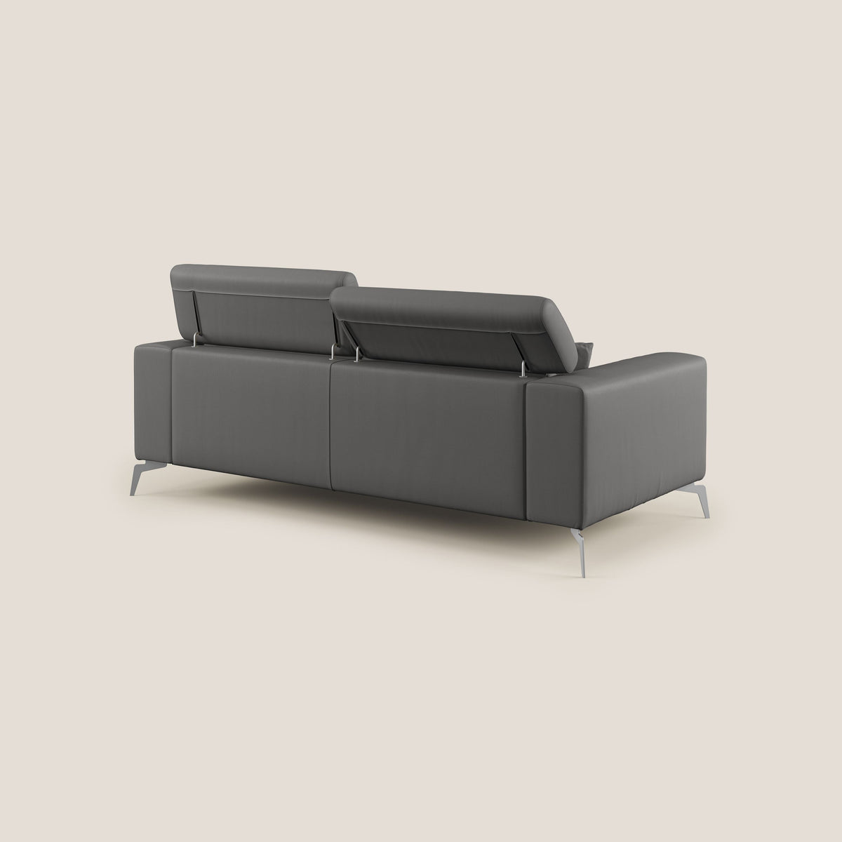 Blade Divano moderno con poggiatesta reclinabili in Ecopelle T04 antracite - divitt.sbs