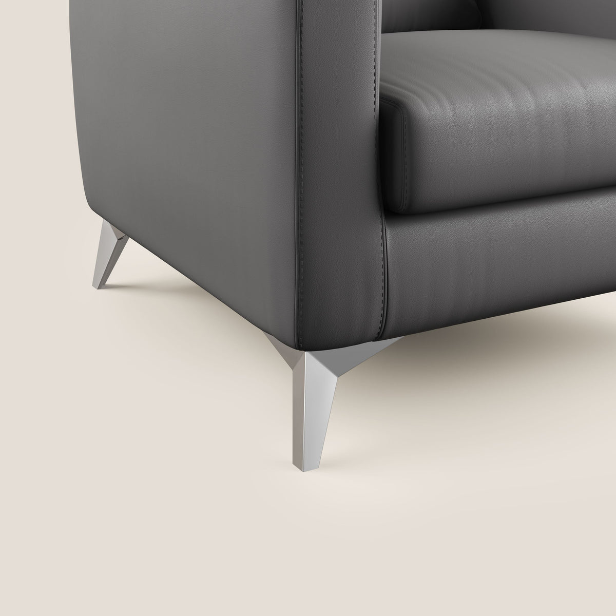 Orione Poltroncina in ecopelle moderna e impermeabile T04 antracite - divitt.sbs
