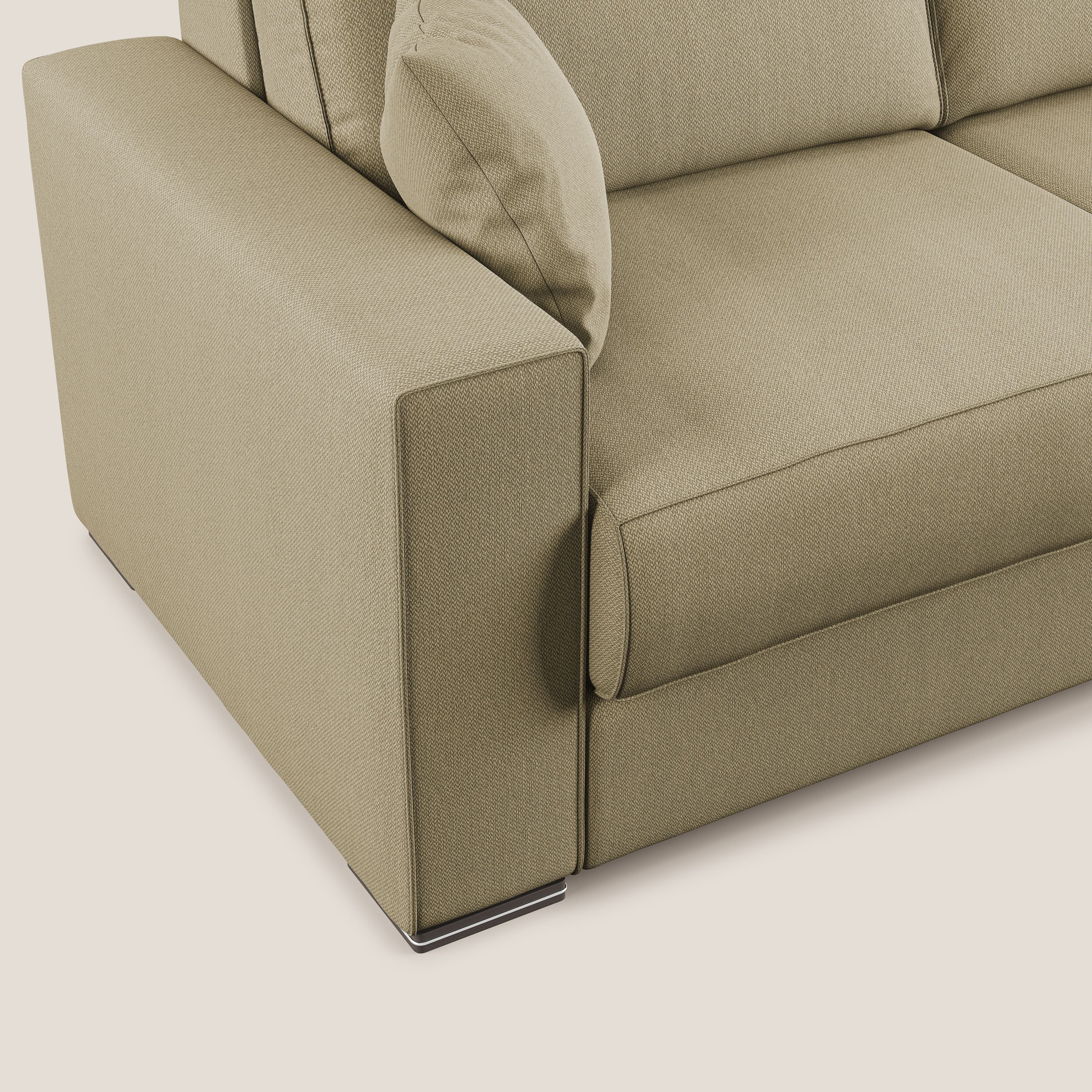 Dream Divano letto moderno dai morbidi cuscini in tessuto smacchiabile T05 cammello - divitt.sbs