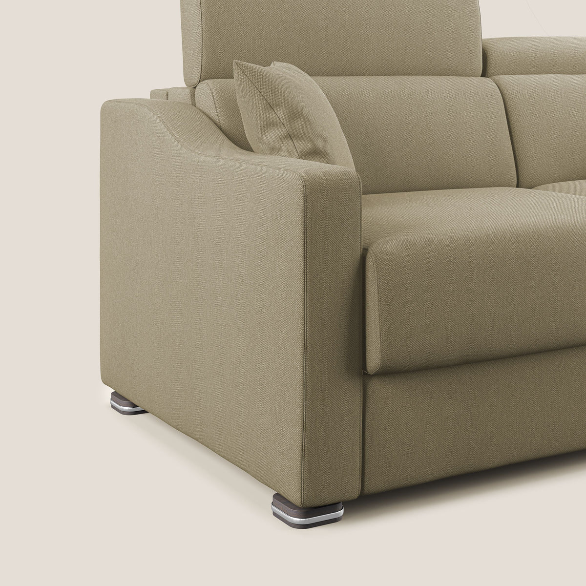 Amber divano letto angolare in tessuto smacchiabile T05 cammello - divitt.sbs