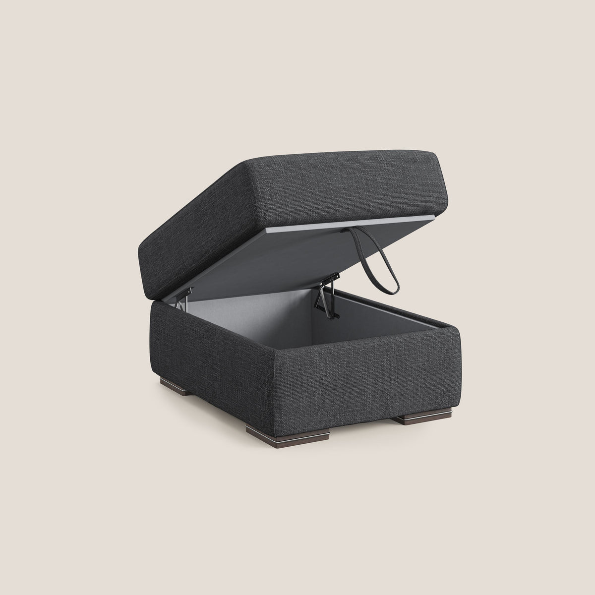 Sun pouf apribile contenitore in tessuto impermeabile morbido intreccio T06 antracite - divitt.sbs