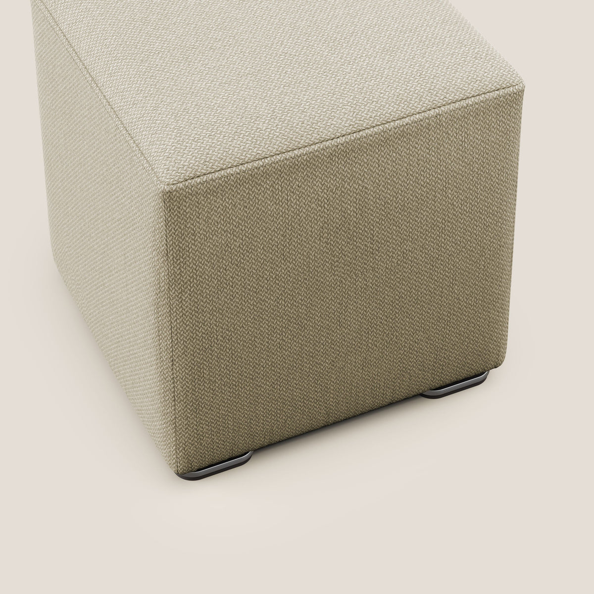 Cube pouf in tessuto morbido smacchiabile T05 cammello - divitt.sbs