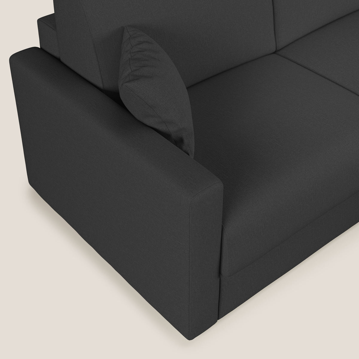 Chris Divano letto angolare 5 posti in tessuto impermeabile T13 antracite - divitt.sbs