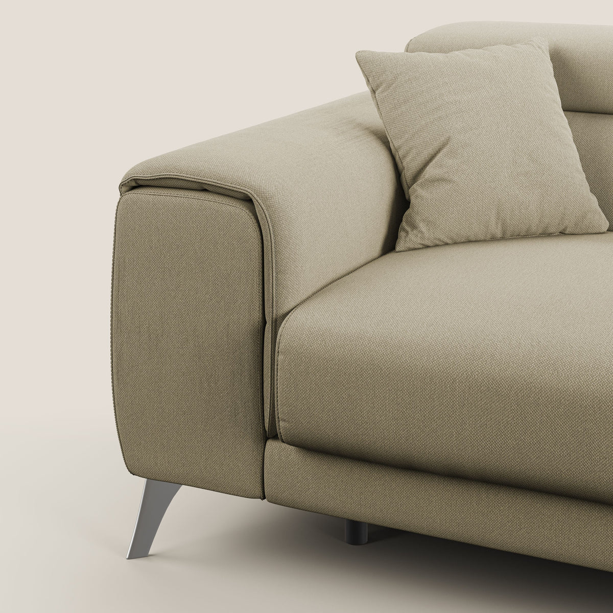 Fusion divano con sedute allungabili in tessuto smacchiabile T05 cammello - divitt.sbs