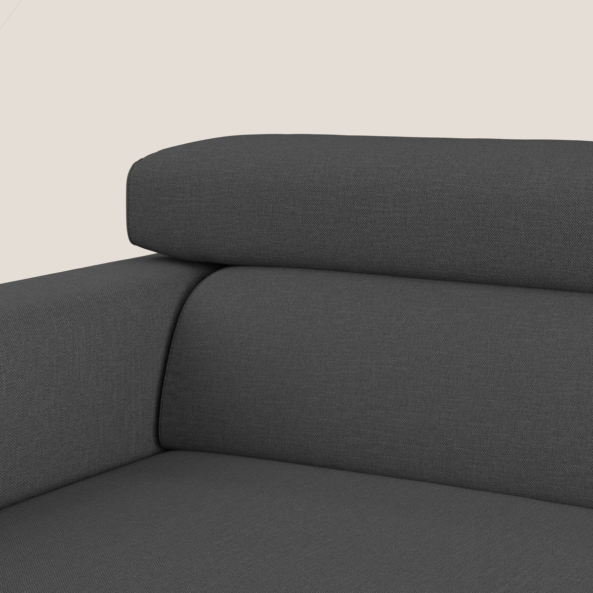 Dylan divano allungabile con pouf estraibile poggiapiedi in tessuto simil cotone impermeabile T13 antracite - divitt.sbs