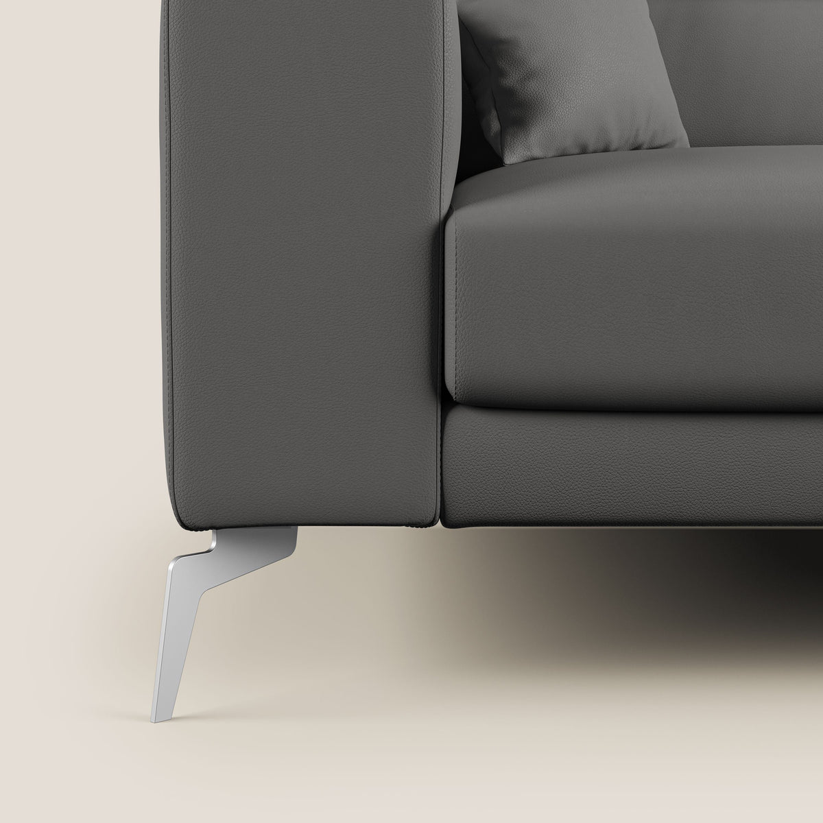 Blade Divano moderno con poggiatesta reclinabili in Ecopelle T04 antracite - divitt.sbs
