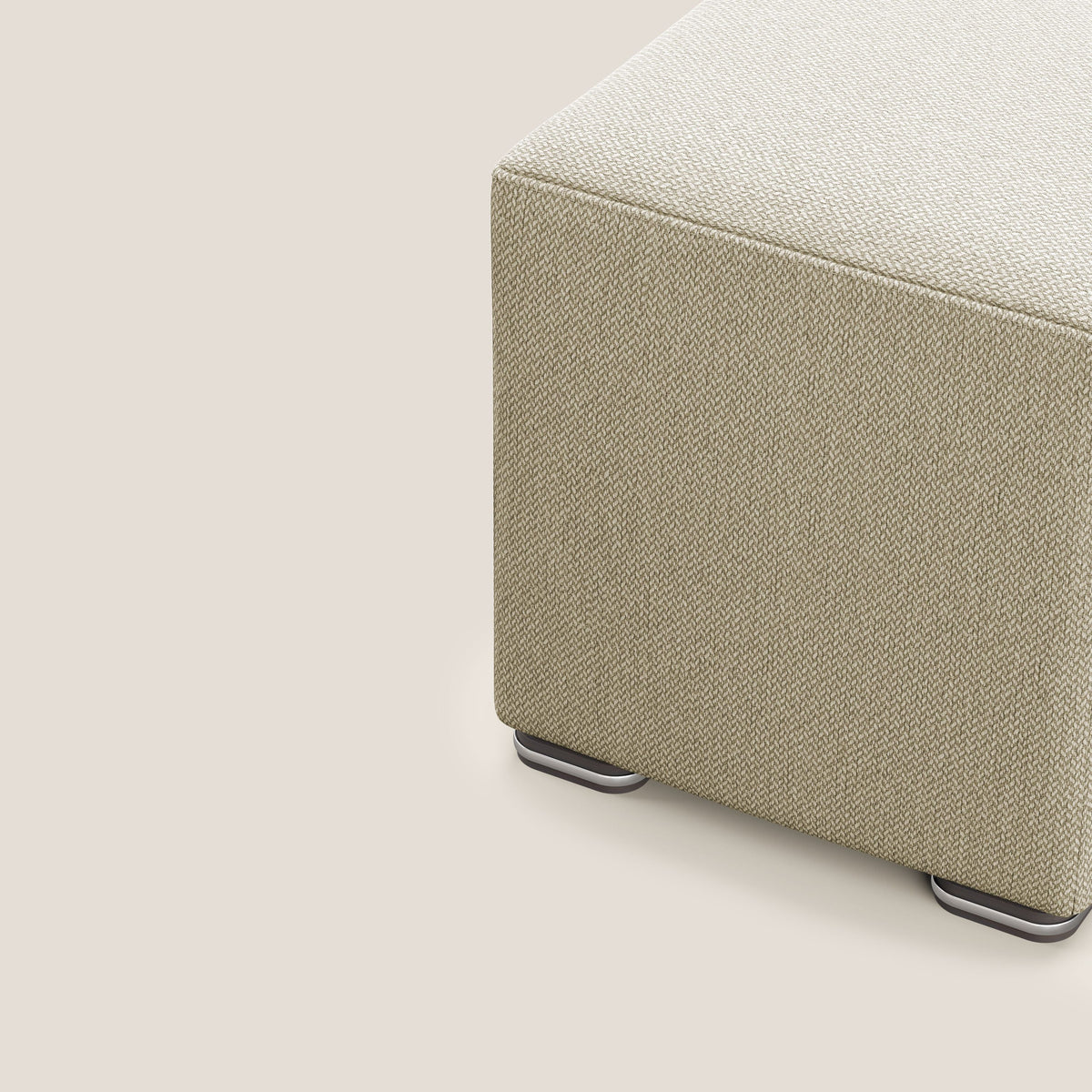 Cube pouf in tessuto morbido smacchiabile T05 cammello - divitt.sbs