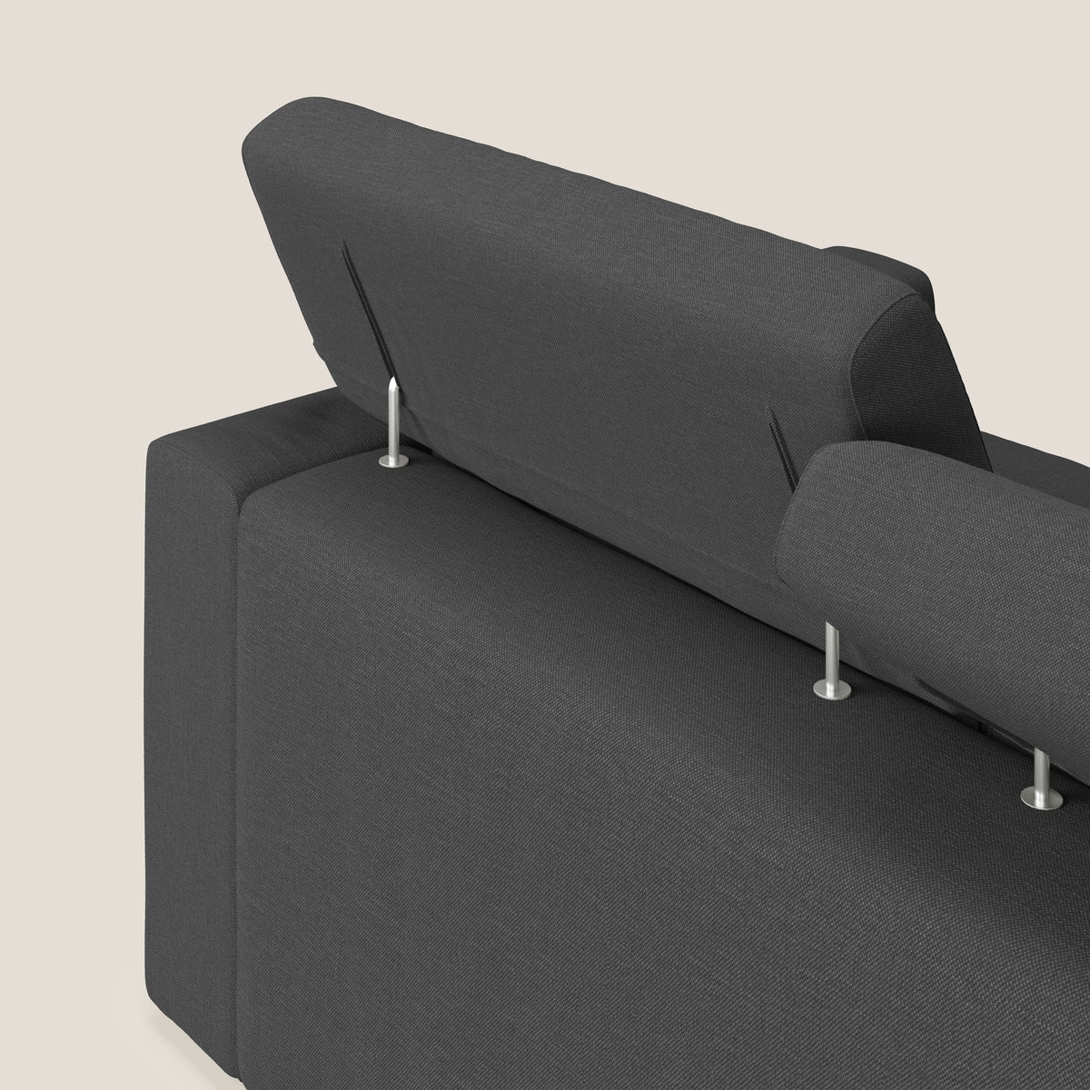 Dylan divano allungabile con pouf estraibile poggiapiedi in tessuto simil cotone impermeabile T13 antracite - divitt.sbs
