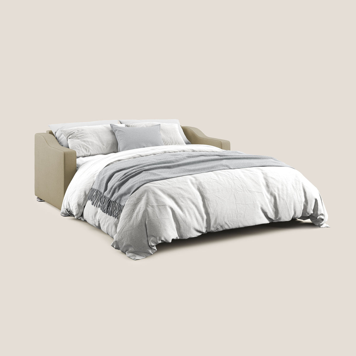 Amber divano letto matrimoniale in tessuto smacchiabile T05 cammello - divitt.sbs
