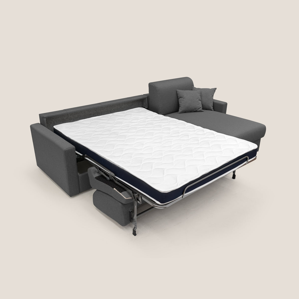 Chris Divano letto angolare 5 posti in tessuto impermeabile T13 antracite - divitt.sbs