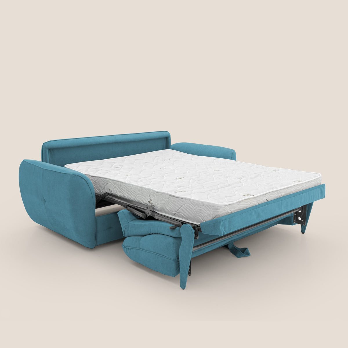 Zeus Divano letto scandinavo con schienale alto in tessuto impermeabile T02 azzurro - divitt.sbs