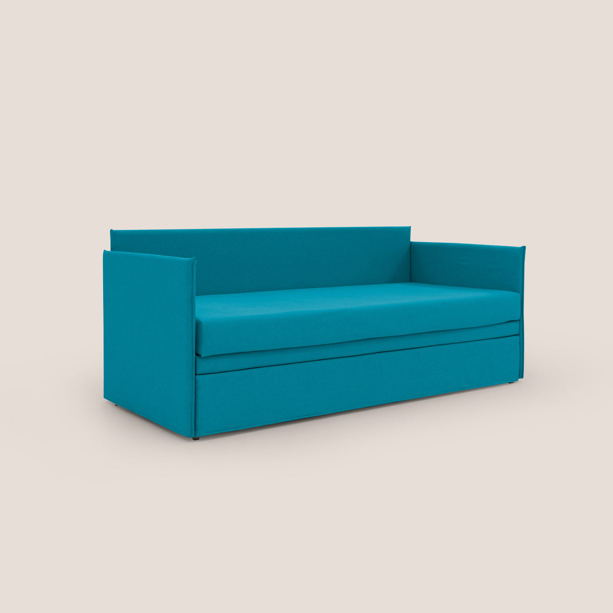 Brenta Divano duplex con doppio letto in tessuto simil cotone impermeabile T13 azzurro - divitt.sbs