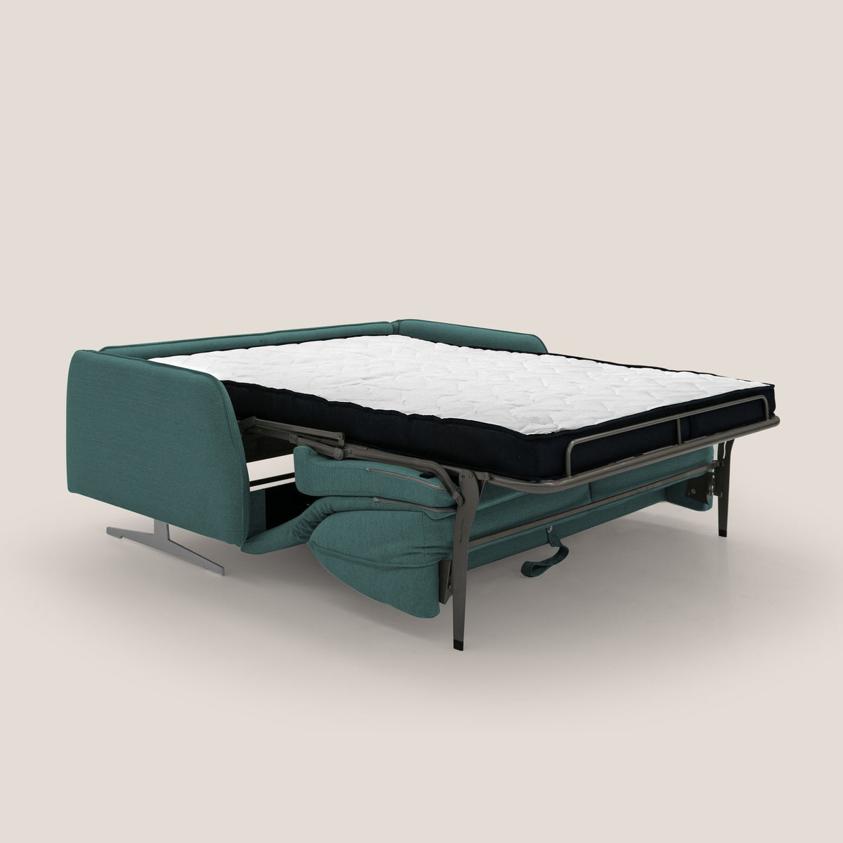 Texas Divano letto matrimoniale moderno in tessuto impermeabile T19 petrolio - divitt.sbs