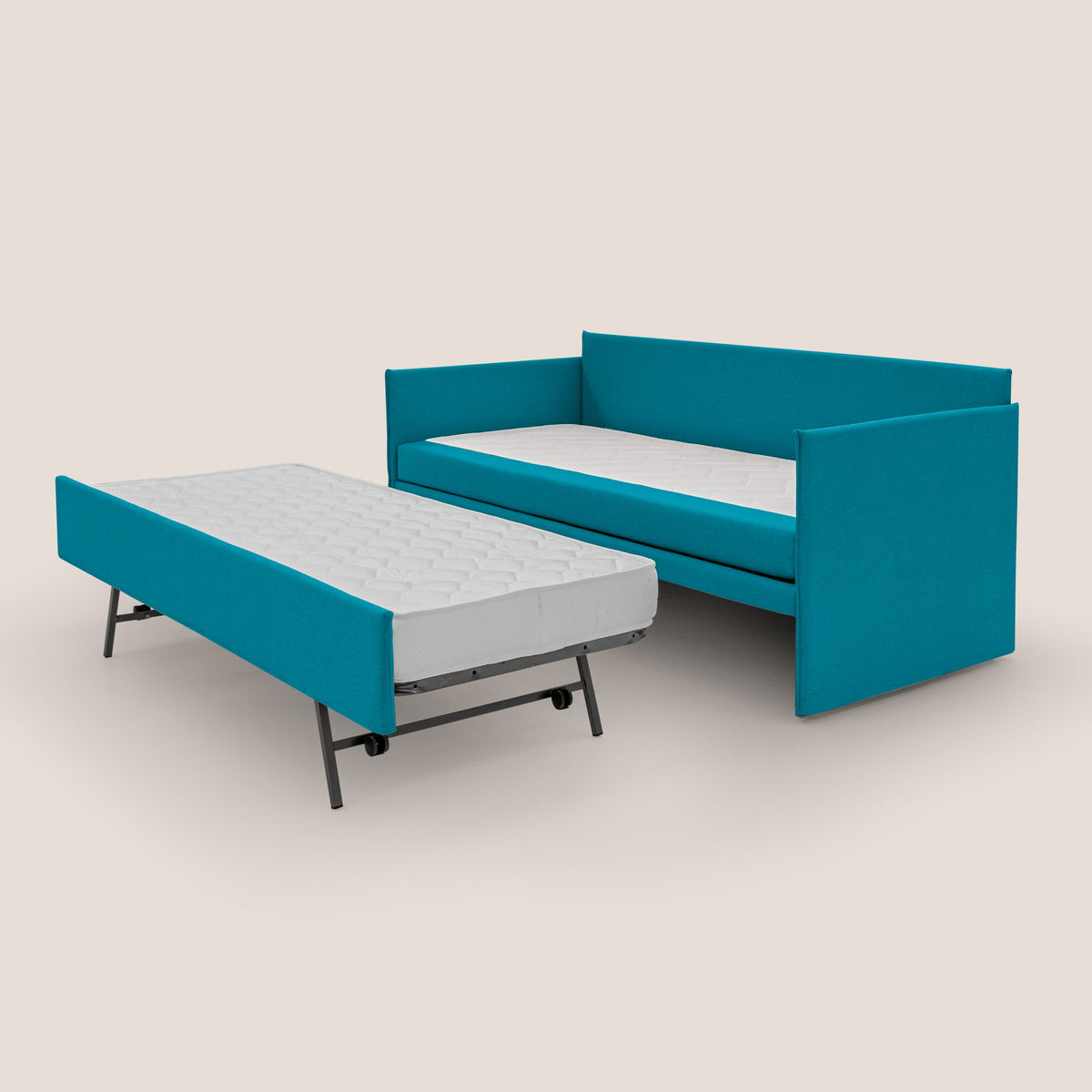 Brenta Divano duplex con doppio letto in tessuto simil cotone impermeabile T13 azzurro - divitt.sbs