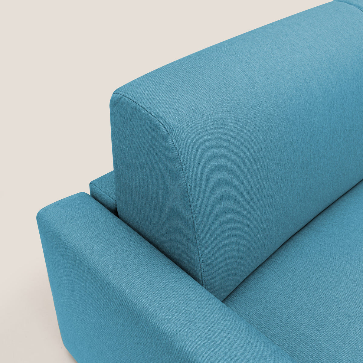 Kansas Divano letto matrimoniale alto 20 cm in tessuto impermeabile misto cotone T13 azzurro - divitt.sbs